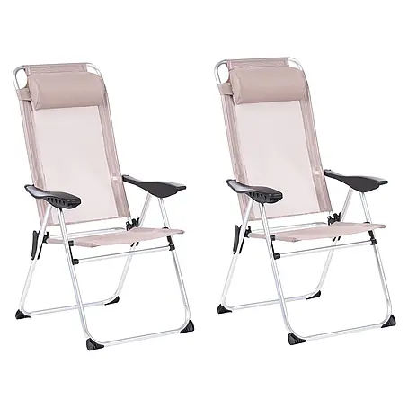 2er-Set Gartenstuhl ASINE in Beige/Schwarz