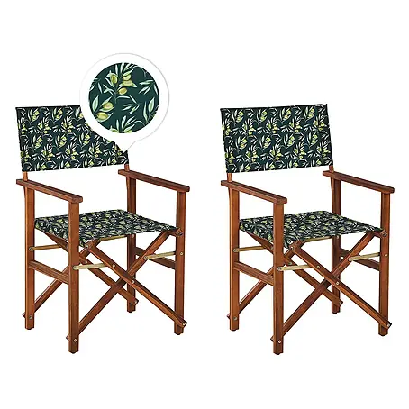 6er-Set Gartenstuhl CINE in Grün/Weiß/Braun