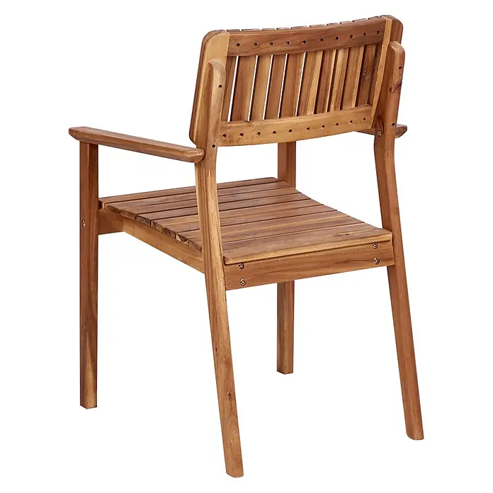 Beliani Gartenstuhl-Set AGELLO - 4 Stk., Akazienholz, Braun, B x T x H: 55 x 60 x 88 cm - Gartenstuhl aus Holz mit Armlehnen.