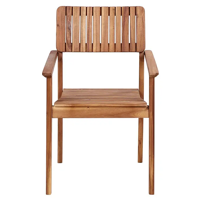 Beliani Gartenstuhl-Set AGELLO - 4 Stk., Akazienholz, Braun, B x T x H: 55 x 60 x 88 cm - Hölzerner Latten-Sessel in Naturholzoptik.