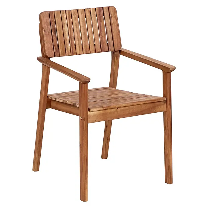 Beliani Gartenstuhl-Set AGELLO - 4 Stk., Akazienholz, Braun, B x T x H: 55 x 60 x 88 cm - Holzlamellen-Sessel.