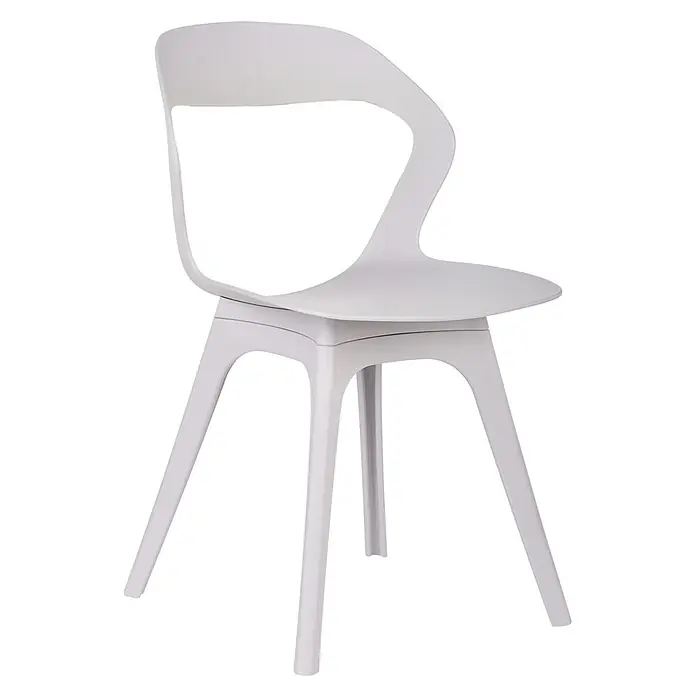 4er-Set Gartenstuhl LACHANIA in Beige -  - Moderner, weißer Kunststoffstuhl mit geschwungener Rückenlehne, Sitzfläche und vier stabilen Beinen.