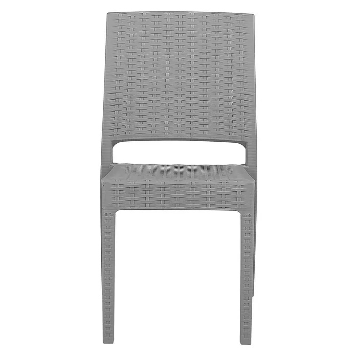 2er-Set Gartenstuhl FOSSANO in Grau -  - Grauer Kunststoffstuhl mit geflochtener Rattan-Optik.
