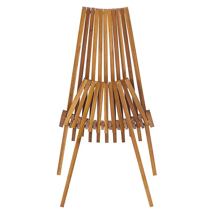 Beliani Gartenstuhl-Set BELLANO - 2 Stk., Akazienholz, Klappbar, Braun, B x T x H: 88 x 57 x 83 cm - Stuhl aus Holzlatten mit fächerförmiger Rücken- und Sitzfläche.