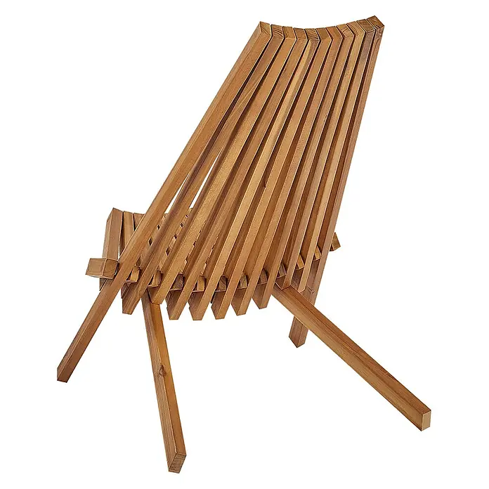 Beliani Gartenstuhl-Set BELLANO - 2 Stk., Akazienholz, Klappbar, Braun, B x T x H: 88 x 57 x 83 cm - Latten-Liegestuhl aus Holz mit schräger Rückenlehne und gespreizten Beinen, in Naturholzoptik.