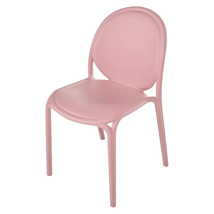 4er-Set Esszimmerstuhl BRUGNELLO in Rosa -  - Rosafarbener Kunststoffstuhl mit gebogener Rückenlehne und Sitzfläche.