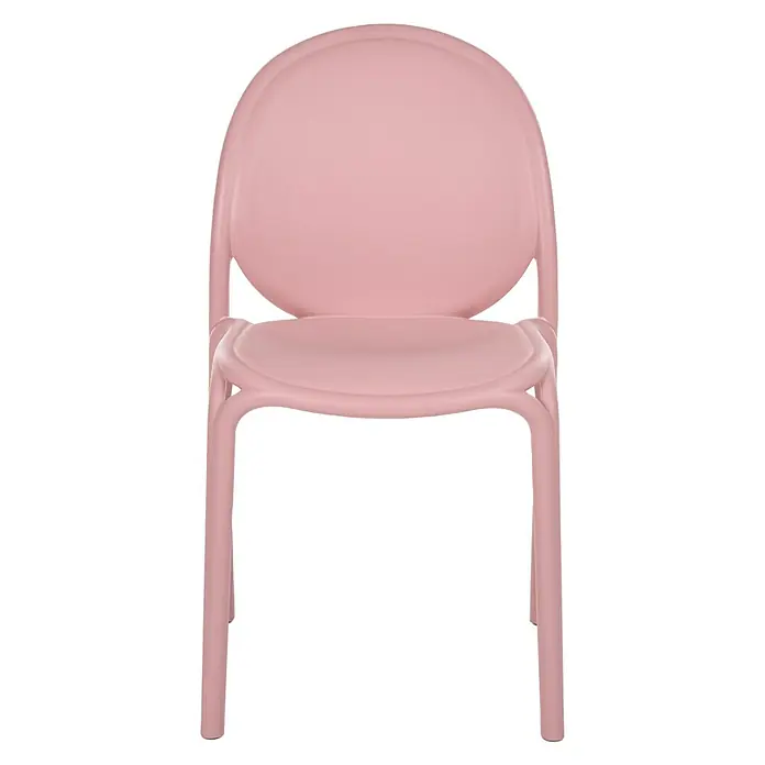 4er-Set Esszimmerstuhl BRUGNELLO in Rosa -  - Geformter rosa Plastikstuhl mit gebogener Rückenlehne und Sitzfläche.