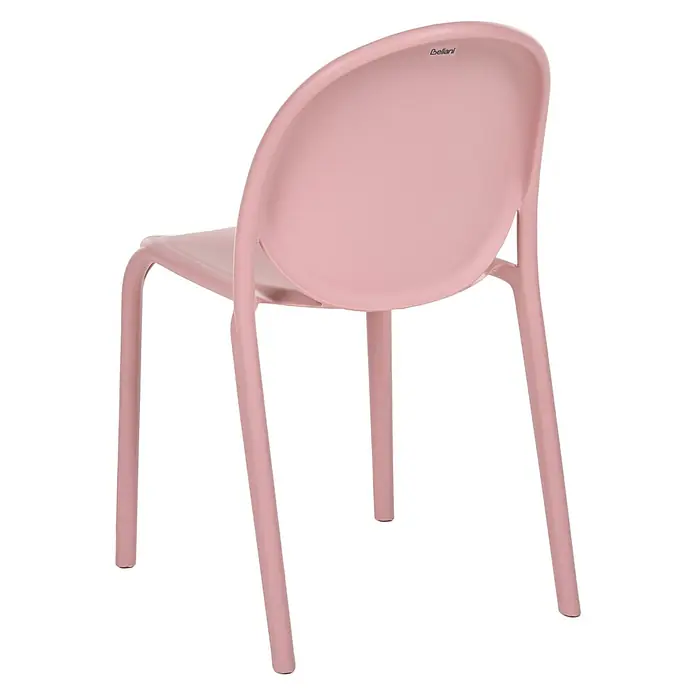 4er-Set Esszimmerstuhl BRUGNELLO in Rosa -  - Pinkfarbener Kunststoffstuhl mit geschwungener Rückenlehne.