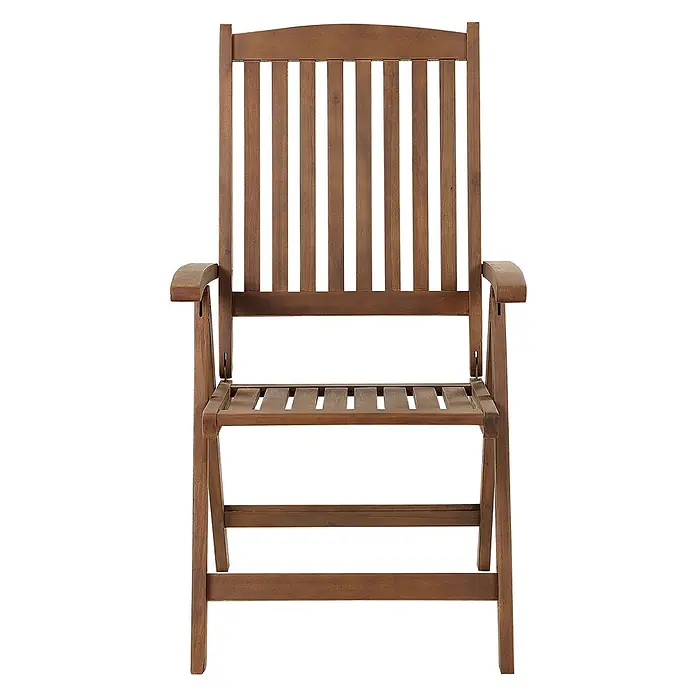6er-Set Gartenstuhl AMANTEA in Braun/Beige -  - Brauner Holzklappstuhl mit Lamellenlehne, -sitzfläche und Armlehnen.