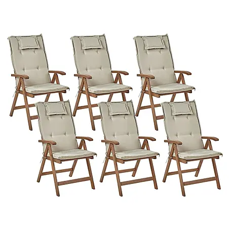 6er-Set Gartenstuhl AMANTEA in Braun/Beige