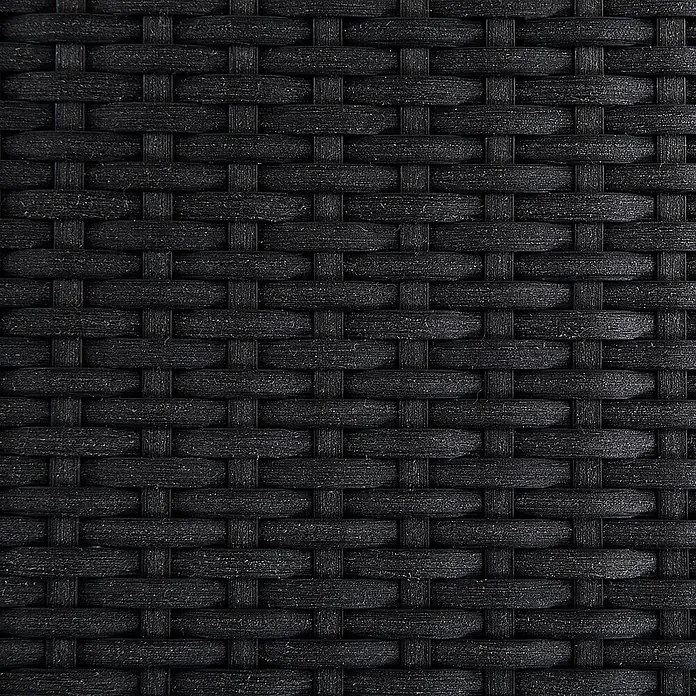 4er-Set Gartenstuhl GROSSETO in Schwarz/Silber -  - Nahaufnahme schwarzer Kunstfasergeflecht-Textur.