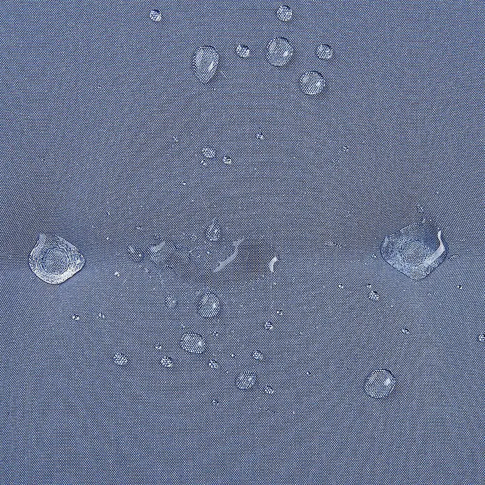4-tlg Gartenstuhl MAUI in Braun/Blau -  - Blauer wasserabweisender Stoff mit sichtbaren Wassertropfen.