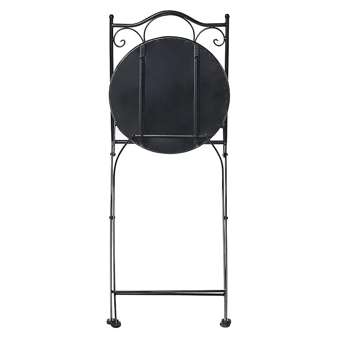 2er-Set Gartenstuhl COLLIO in Schwarz/Weiß -  - Schwarzer klappbarer Bistrotisch aus Metall mit dekorativem Rankengestell.