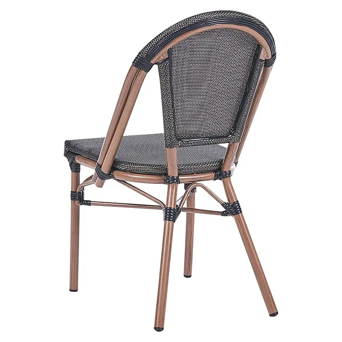 5-tlg Gartentisch Set RIFREDDO in Grau/Braun -  - Geflochtener Bistrostuhl mit dunkelbrauner Sitzfläche/Rückenlehne und hellbraunem Gestell.