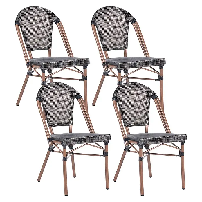 4er-Set Gartenstuhl RIFREDDO in Grau/Braun - 