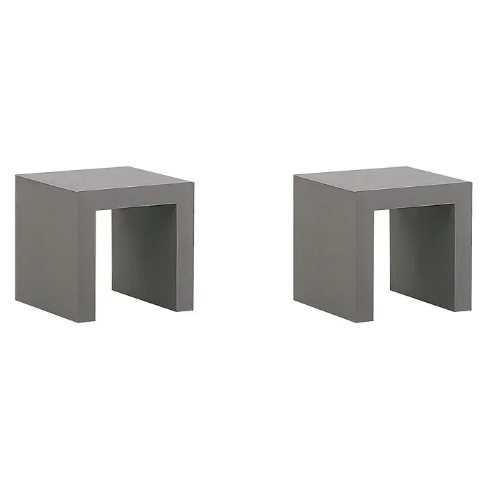 2er-Set Gartenstuhl TARANTO in Grau -  - Zwei graue U-förmige Metallkomponenten.