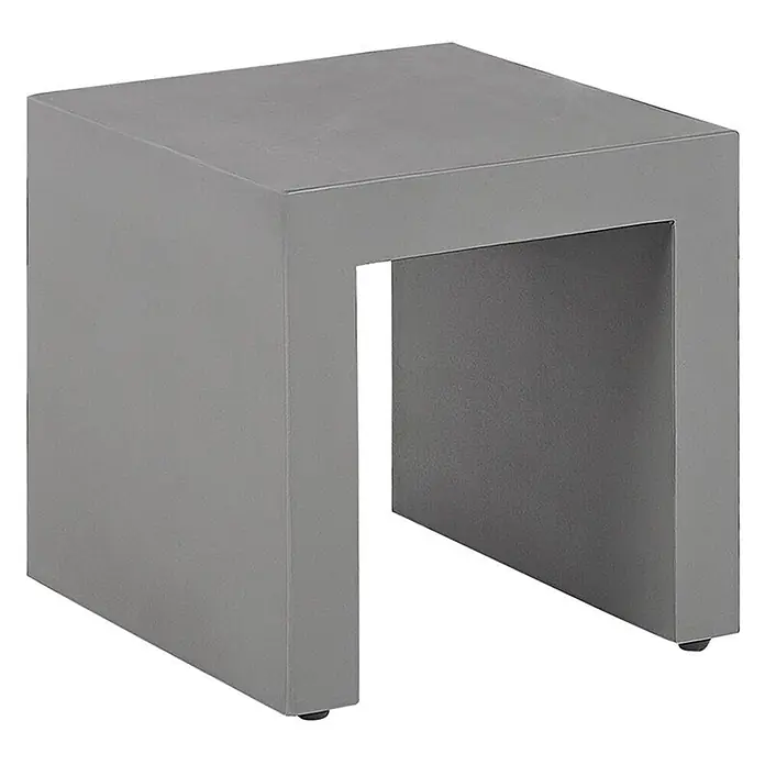 2er-Set Gartenstuhl TARANTO in Grau -  - Ein moderner grauer quadratischer Beistelltisch mit offener Seite in minimalistischem C-Form-Design.