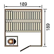 Weka Massivholzsauna Valida 3 GTF (Ohne Ofen, Außenmaß: 189 x 189 x 203,5 cm)