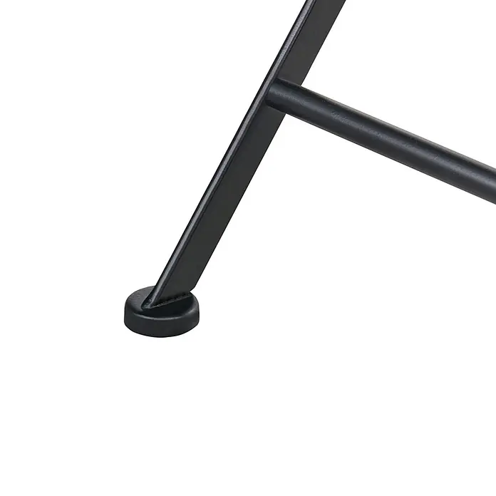 2er-Set Gartenstuhl ADRANO in Schwarz/Orange -  - Schwarzer Metallmöbelfuß mit runder schwarzer Bodenschoner für Stabilität und Bodenschutz.