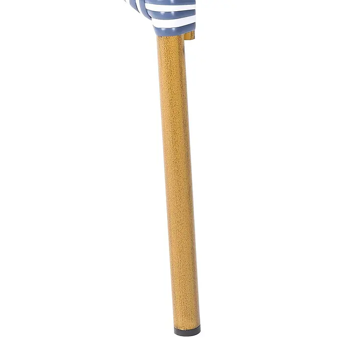 4er-Set Gartenstuhl RIFREDDO in Blau/Beige/Weiß -  - Möbelfuß in heller Holzoptik mit blau-weiß gestreifter Umwicklung und dunklem Fuß.