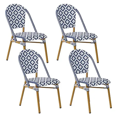 4er-Set Gartenstuhl RIFREDDO in Blau/Beige/Weiß