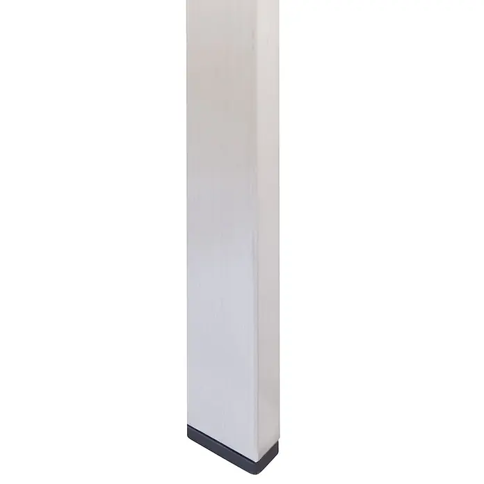 6er-Set Gartenstuhl VIAREGGIO in Braun/Silber -  - Gebürsteter, rechteckiger Möbelbein aus Silber mit schwarzer Bodenschutzkappe.