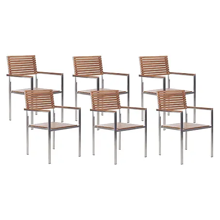 6er-Set Gartenstuhl VIAREGGIO in Braun/Silber