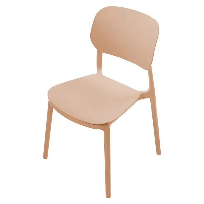 4er-Set Gartenstuhl TUPIZA in Beige -  - Beiger stapelbarer Esstischstuhl aus Kunststoff.