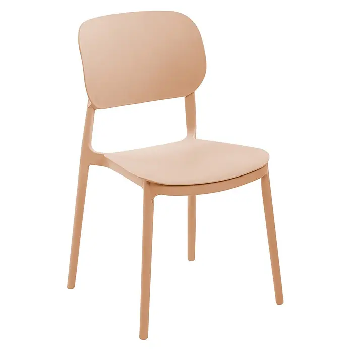 4er-Set Gartenstuhl TUPIZA in Beige -  - Moderner beigefarbener Kunststoffstuhl.