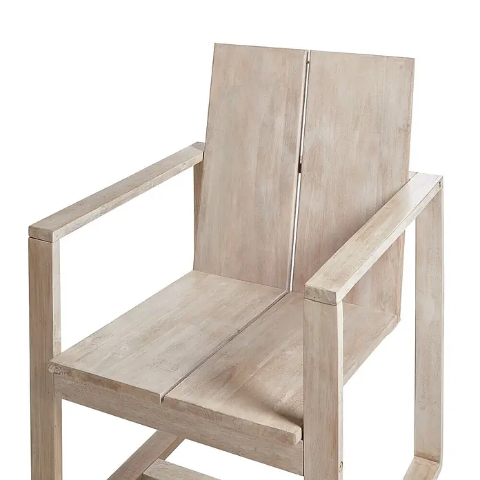 Beliani Gartenstuhl-Set AZZANELLO - 2 Stk., Akazienholz, Braun, B x T x H: 63 x 61 x 90 cm - Weiß lasierter Holzsessel mit robustem Design.