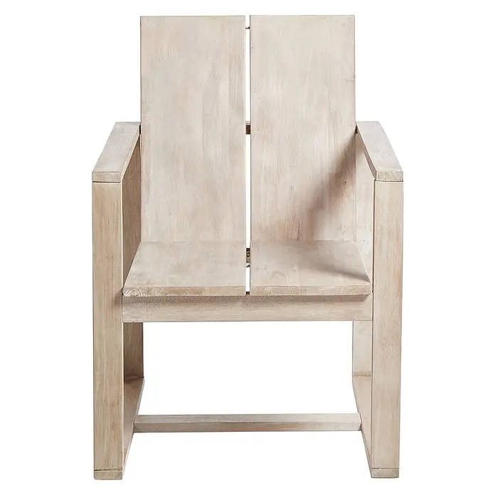 Beliani Gartenstuhl-Set AZZANELLO - 2 Stk., Akazienholz, Braun, B x T x H: 63 x 61 x 90 cm - Sessel aus hellem Altholz mit breiten Armlehnen und Rückenlehne aus zwei Planken.