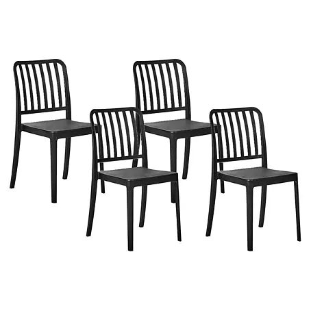 4er-Set Gartenstuhl SERSALE in Schwarz