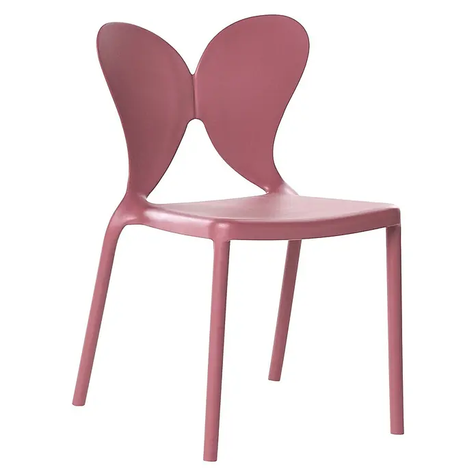 2er-Set Gartenstuhl LARISSA in Rosa -  - Rosa Plastikstuhl mit markanter schmetterlingsförmiger Rückenlehne.