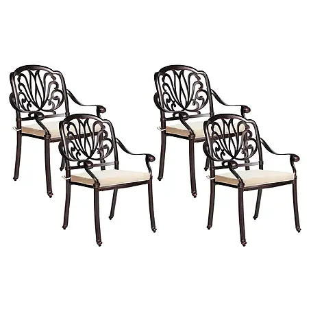 8er-Set Gartenstuhl ANCONA in Braun/Beige