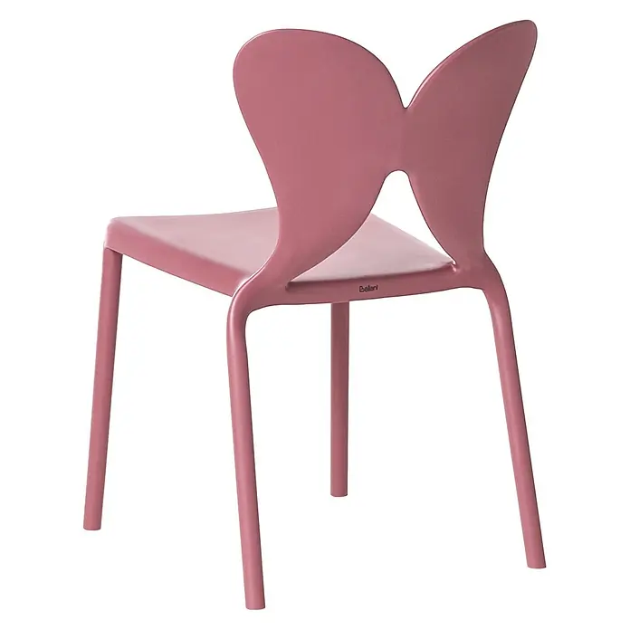 2er-Set Gartenstuhl LARISSA in Rosa -  - Rosafarbener Bellani Stuhl mit schmetterlingsförmiger Rückenlehne.