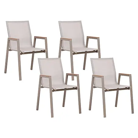 4er-Set Gartenstuhl TIANO in Braun/Grau