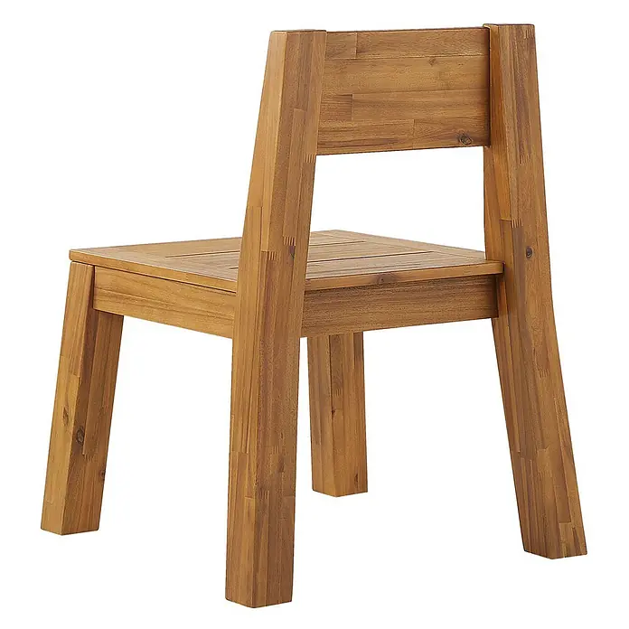 Beliani Gartenstuhl-Set LIVORNO - 4 Stk., Akazienholz, Braun, B x T x H: 59 x 61 x 81 cm - Naturholzstuhl mit stabilem Lattenrost-Design.