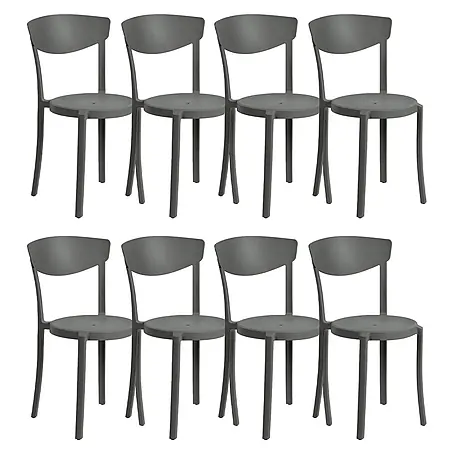 8er-Set Esszimmerstuhl VIESTE in Grau