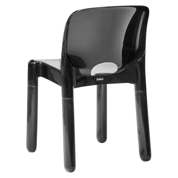 4er-Set Gartenstuhl BETIM in Schwarz -  - Glänzender schwarzer Kunststoff-Kinderstuhl mit ausgeschnittener Rückenlehne.