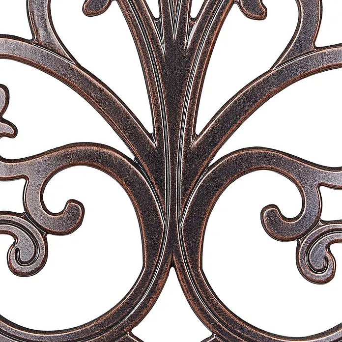 Beliani Gartenstuhl-Set TRIORA - 2 Stk., Aluminium, Braun, B x T x H: 50 x 50 x 88 cm - Bronzefarbenes, verziertes Metall-Schnörkelmuster für dekorativen Gebrauch.