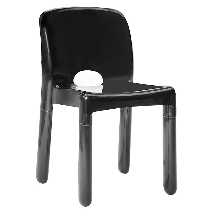 4er-Set Gartenstuhl BETIM in Schwarz -  - Schwarzer Plastikstuhl mit modernem, glänzendem Design.