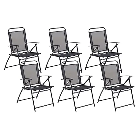 6er-Set Gartenstuhl LIVO in Schwarz