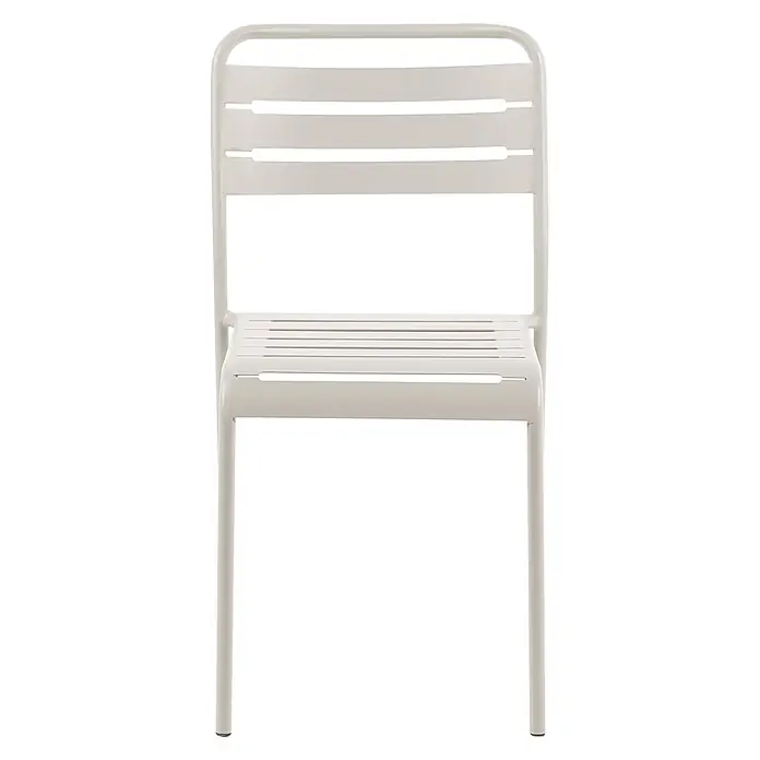 2er-Set Gartenstuhl LEFKADA in Beige -  - Beiger Metallstuhl mit Lamellenrückenlehne und Sitzfläche.