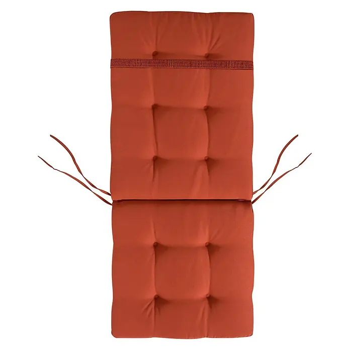 Beliani Gartenstuhl-Set MAUI PREMIUM - 2 Stk., Akazienholz, Klappbar, Braun, B x T x H: 46 x 48 x 92 cm - Terracotta-farbenes, gestepptes Stuhlkissen mit Gummiband oben und seitlichen Bindebändern.