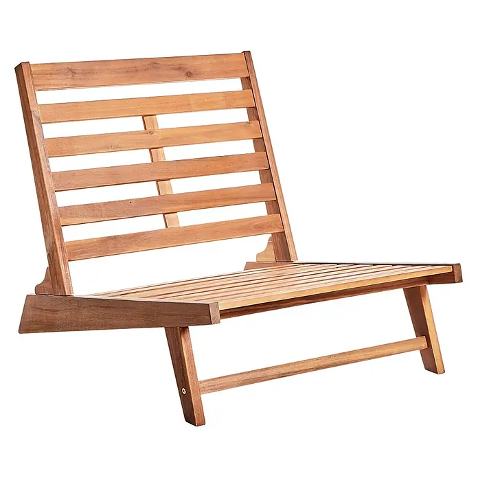 Beliani Gartenstuhl-Set MICCIANO - 2 Stk., Akazienholz, Braun, B x T x H: 70 x 91 x 71 cm - Hellbrauner Latten-Loungestuhl aus Holz für die Entspannung im Freien.