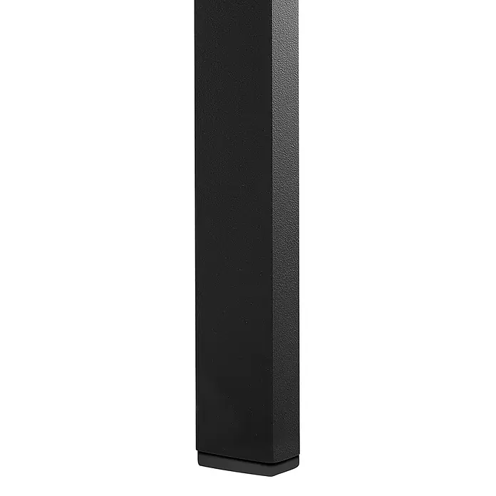 6er-Set Gartenstuhl COMO in Grau/Schwarz -  - Schwarzes, strukturiertes, rechteckiges Möbelbein mit flachem schwarzem Fuß.