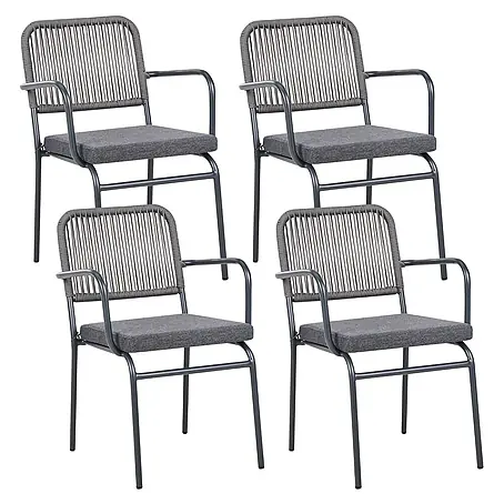 8er-Set Gartenstuhl TACENO in Grau