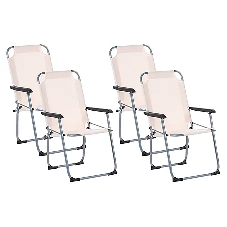 4er-Set Gartenstuhl GALATSI in Beige/Schwarz/Grau