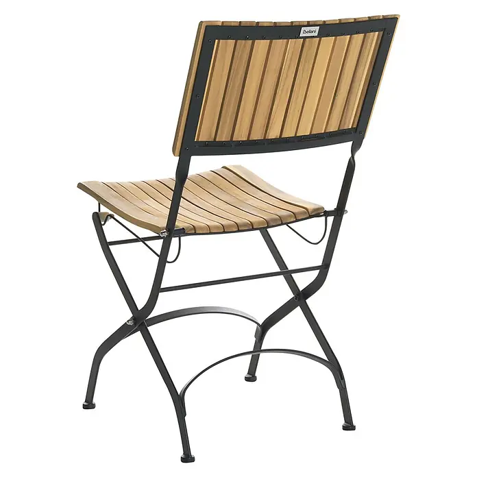 2er-Set Gartenstuhl LASCARI in Braun/Schwarz -  - Klappbarer Gartenstuhl mit Naturholzlatten und schwarzem Metallrahmen.
