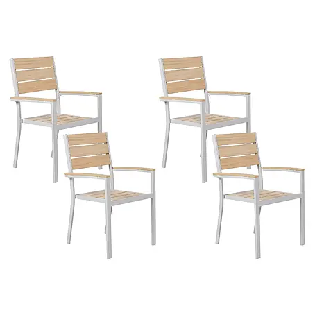 4er-Set Gartenstuhl PRATO in Beige/Weiß